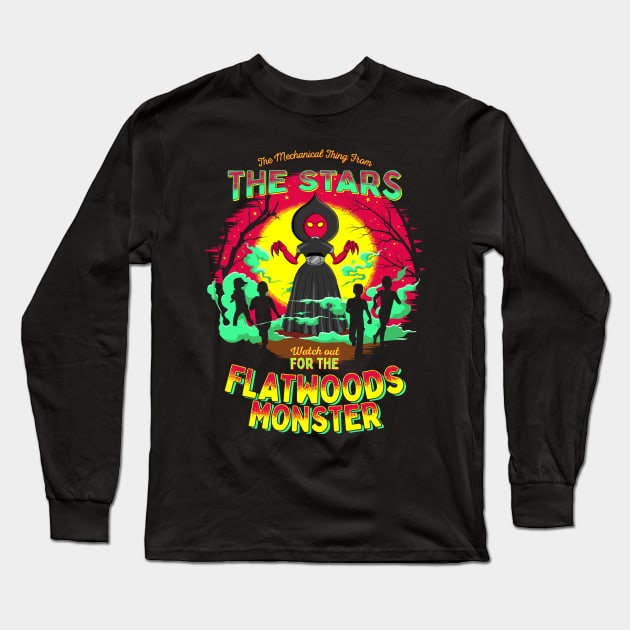 Cute Cryptid Alien Braxxie Flatwoods Monster of West Virginia Long Sleeve T-Shirt by Strangeology